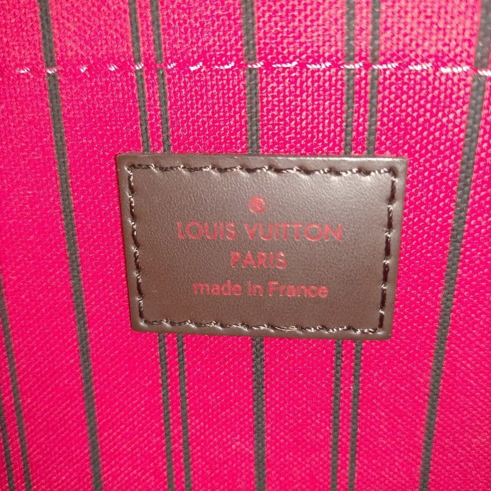 100% Authentic Louis Vuitton Neverfull Damier Ebene Wristlet Pouch/Clutch Bag - Picture 8 of 9